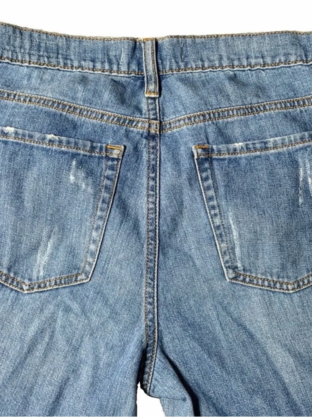 Bullhead Juniors Boyfriend Jeans Size 9 Blue Skinny Distressed Stone
